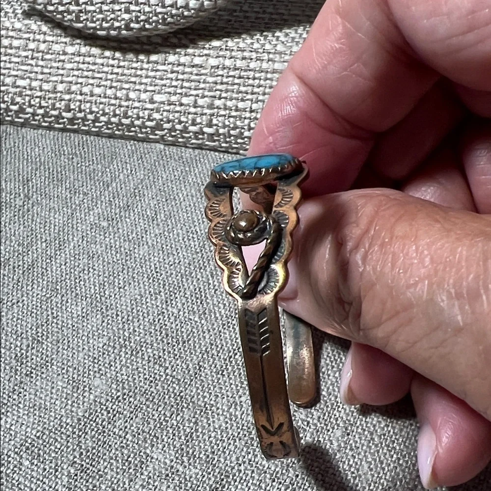 Navajo Turquoise and Copper Vintage Baby Child’s Bracelet. WA496